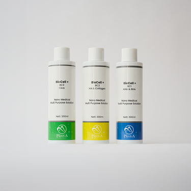 3 bottles of skincare solution